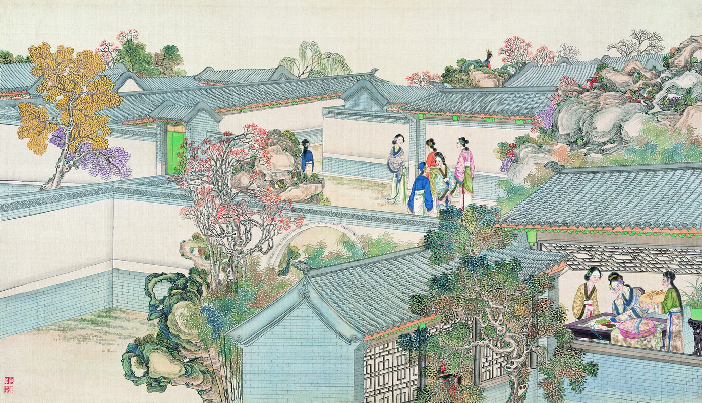 《红楼梦工笔彩绘图册-47》清代孙温高清中国画作品 清代-第1张