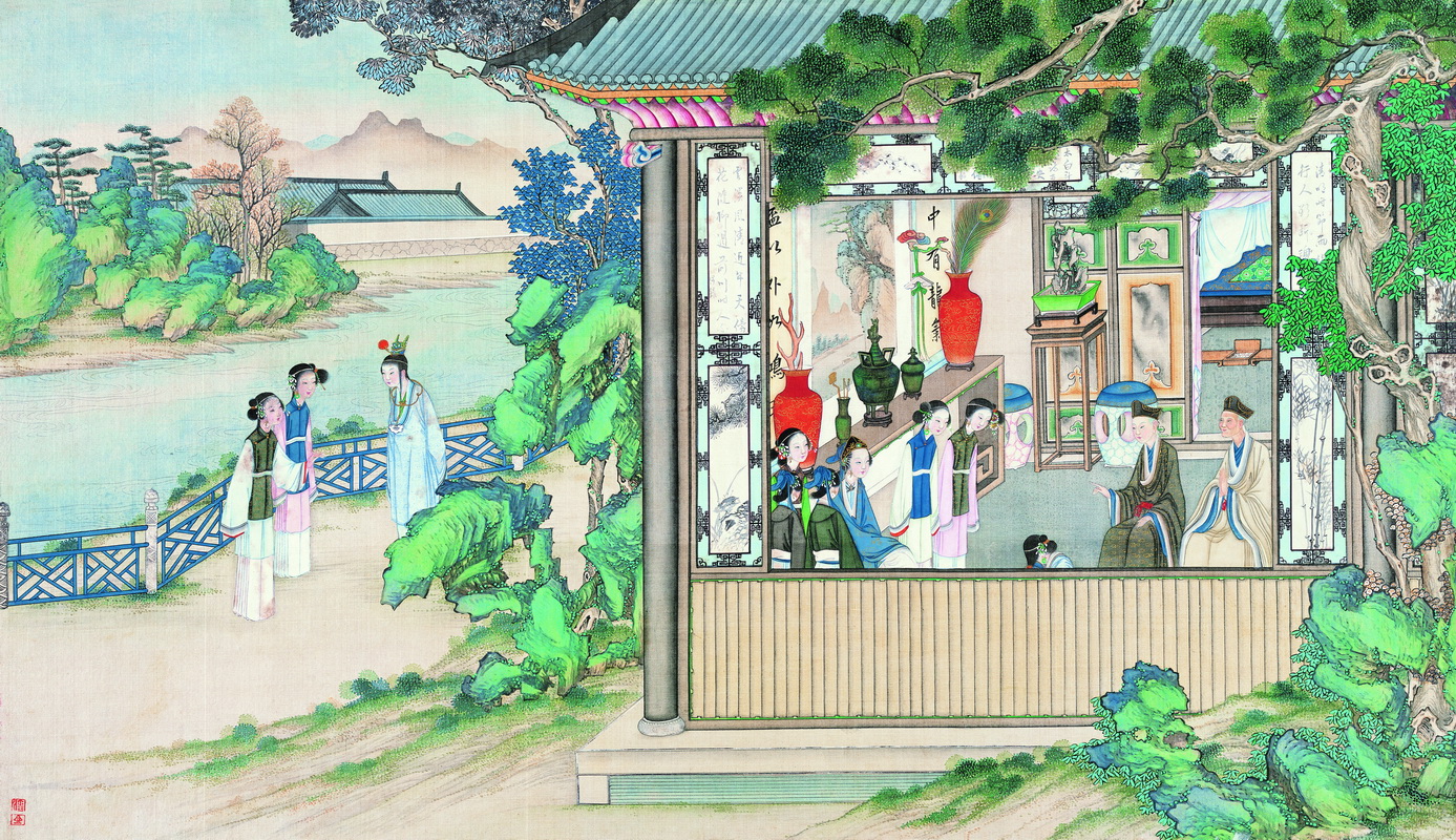 《红楼梦工笔彩绘图册-73》清代孙温高清中国画作品 清代-第1张