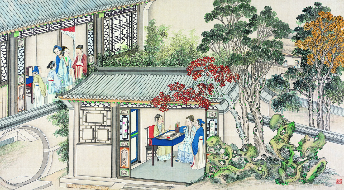 红楼梦工笔彩绘图册-113》清代孙温高清中国画作品– 高清名画