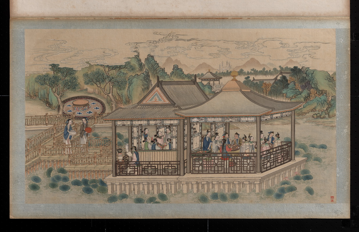 《红楼梦工笔彩绘绢本-85》清代孙温高清中国画作品 清代-第1张