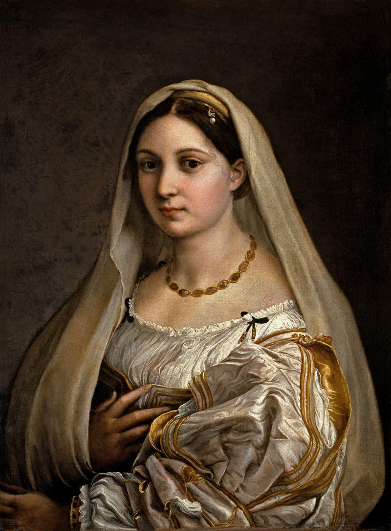 A003001《披纱巾的少女》意大利画家拉斐尔高清作品 意大利-第1张