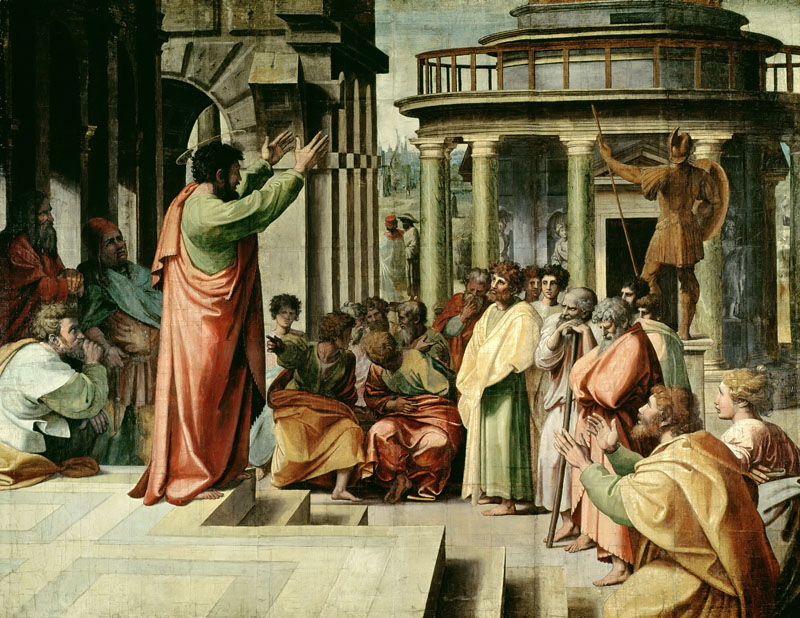 A003028《圣保罗在雅典传道》意大利画家拉斐尔高清作品 意大利-第1张