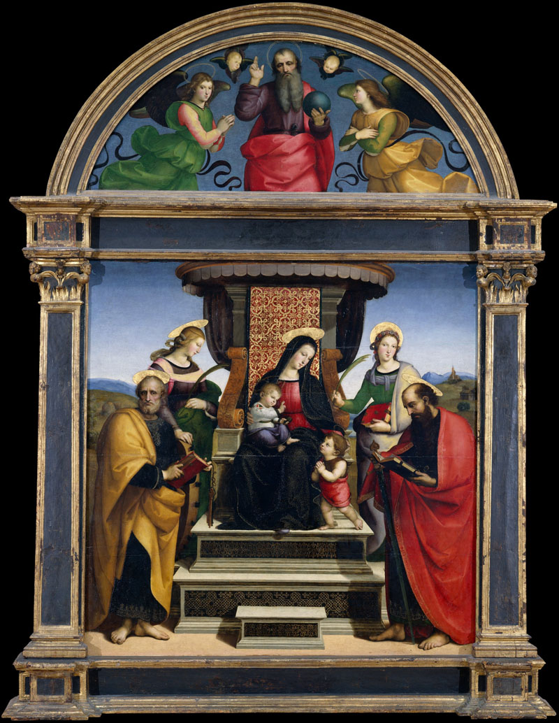 A003046《圣座上的圣母子与圣徒》意大利画家拉斐尔高清作品 意大利-第1张
