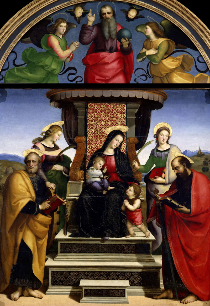 A003061《圣座上的圣母子与圣徒》意大利画家拉斐尔高清作品 意大利-第1张