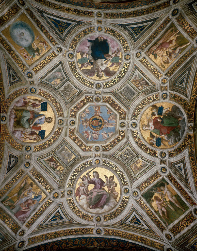 A003095《梵蒂冈签署大厅天花板》意大利画家拉斐尔高清作品 意大利-第1张