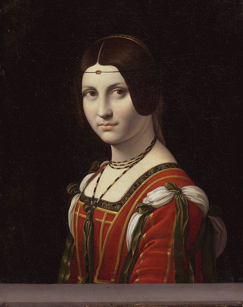 A004035《美女拉贝尔肖像》意大利画家达芬奇高清作品 意大利-第1张