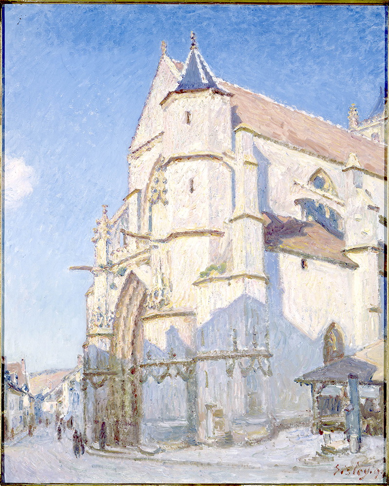 A006001《莫莱特教堂》法国画家阿尔弗莱德·西斯莱高清作品 油画-第1张