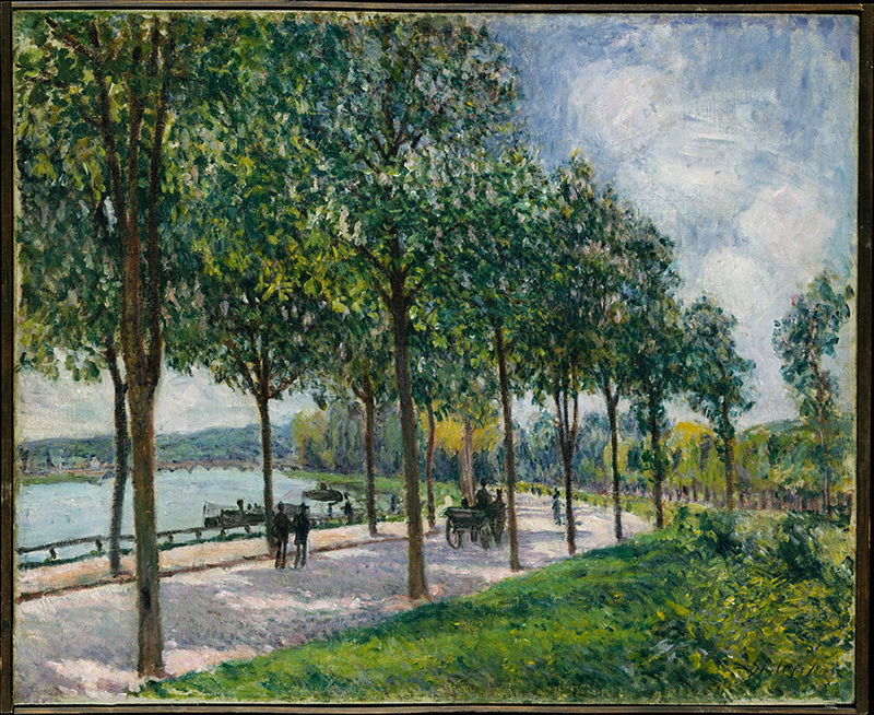 A006017《板栗树车道》法国画家阿尔弗莱德·西斯莱高清作品 油画-第1张