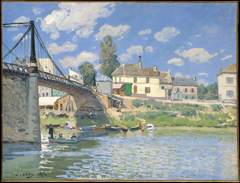 A006019《加雷纳的桥》法国画家阿尔弗莱德·西斯莱高清作品 油画-第1张