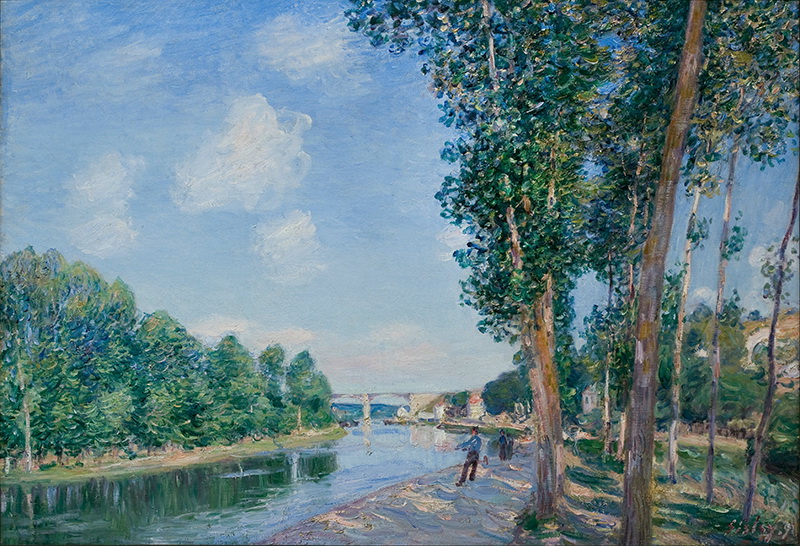 A006021《河岸》法国画家阿尔弗莱德·西斯莱高清作品 油画-第1张