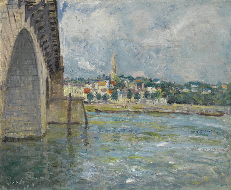 A006042《圣云上的桥》法国画家阿尔弗莱德·西斯莱高清作品 油画-第1张