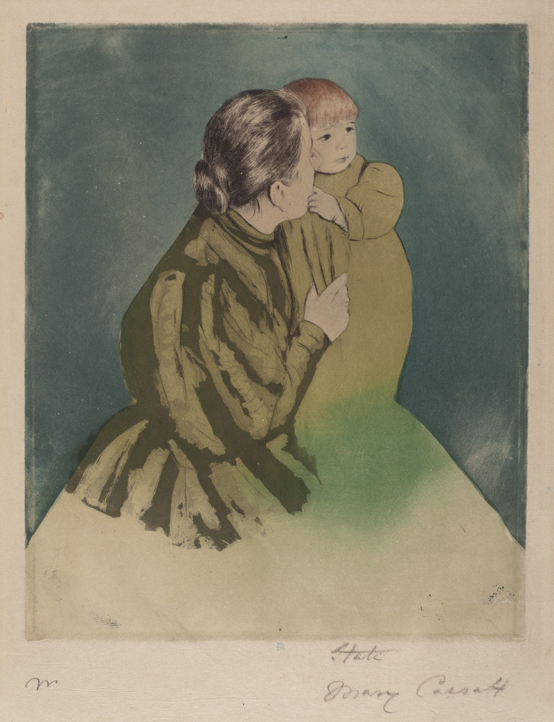 A008060《Peasant Mother And Child》美国画家玛丽·卡萨特高清作品 油画-第1张