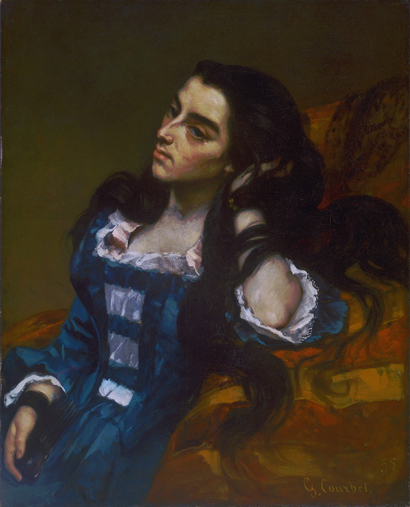 A009006《spanish woman》法国画家古斯塔夫·库尔贝高清作品 油画-第1张