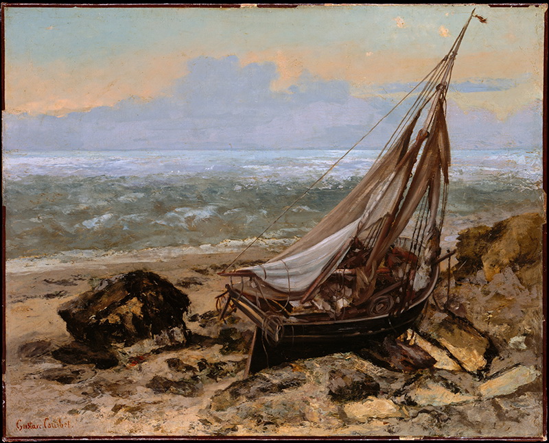 A009013《the fishing boat》法国画家古斯塔夫·库尔贝高清作品 油画-第1张