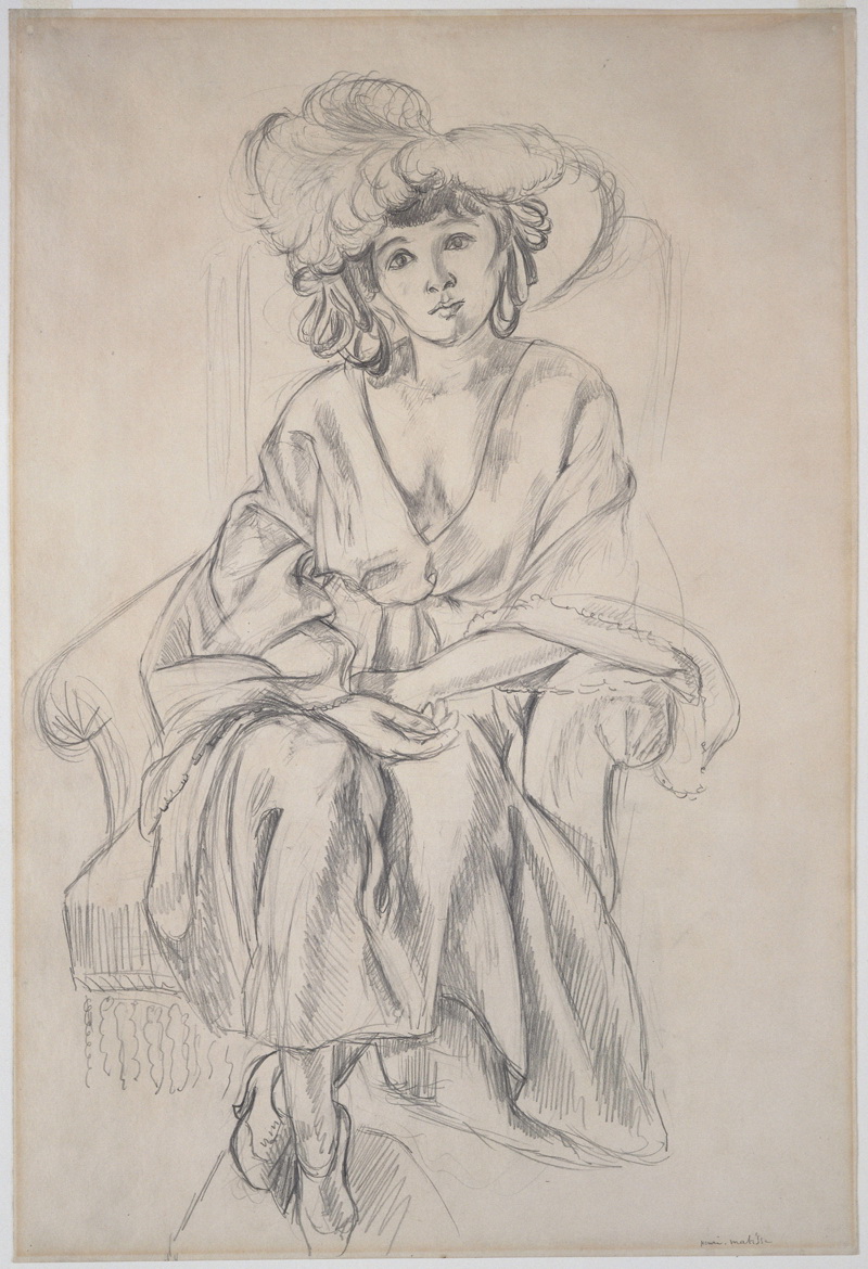 A011010《戴帽子的女人》法国画家亨利·马蒂斯高清作品 法国-第1张