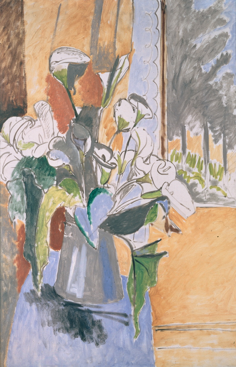 A011014《阳台上的一束鲜花》法国画家亨利·马蒂斯高清作品 油画-第1张