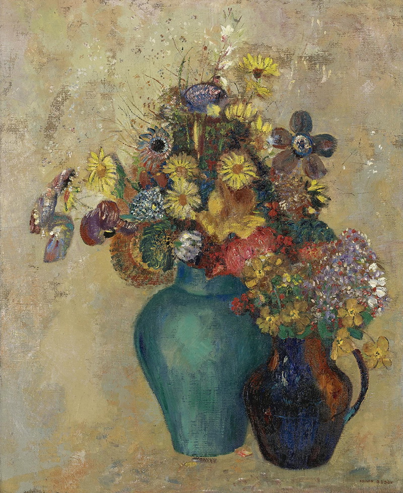 A012015《花》法国画家奥蒂诺·雷东高清作品 油画-第1张
