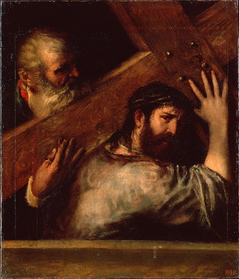 A013004《荷十字架》意大利画家提香·韦切利奥高清作品 意大利-第1张