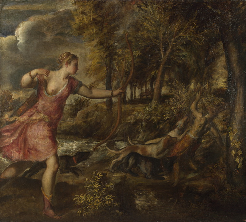 A013008《阿克泰翁之死》意大利画家提香·韦切利奥高清作品 意大利-第1张