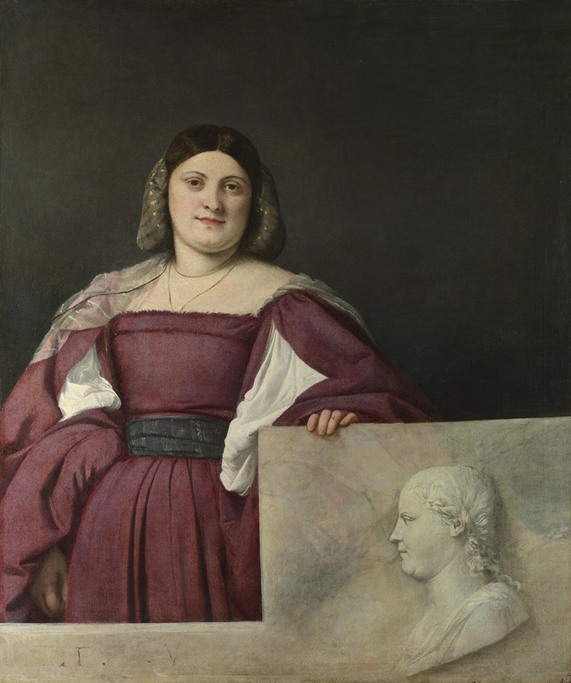 A013016《一位女子的画像》意大利画家提香·韦切利奥高清作品 意大利-第1张