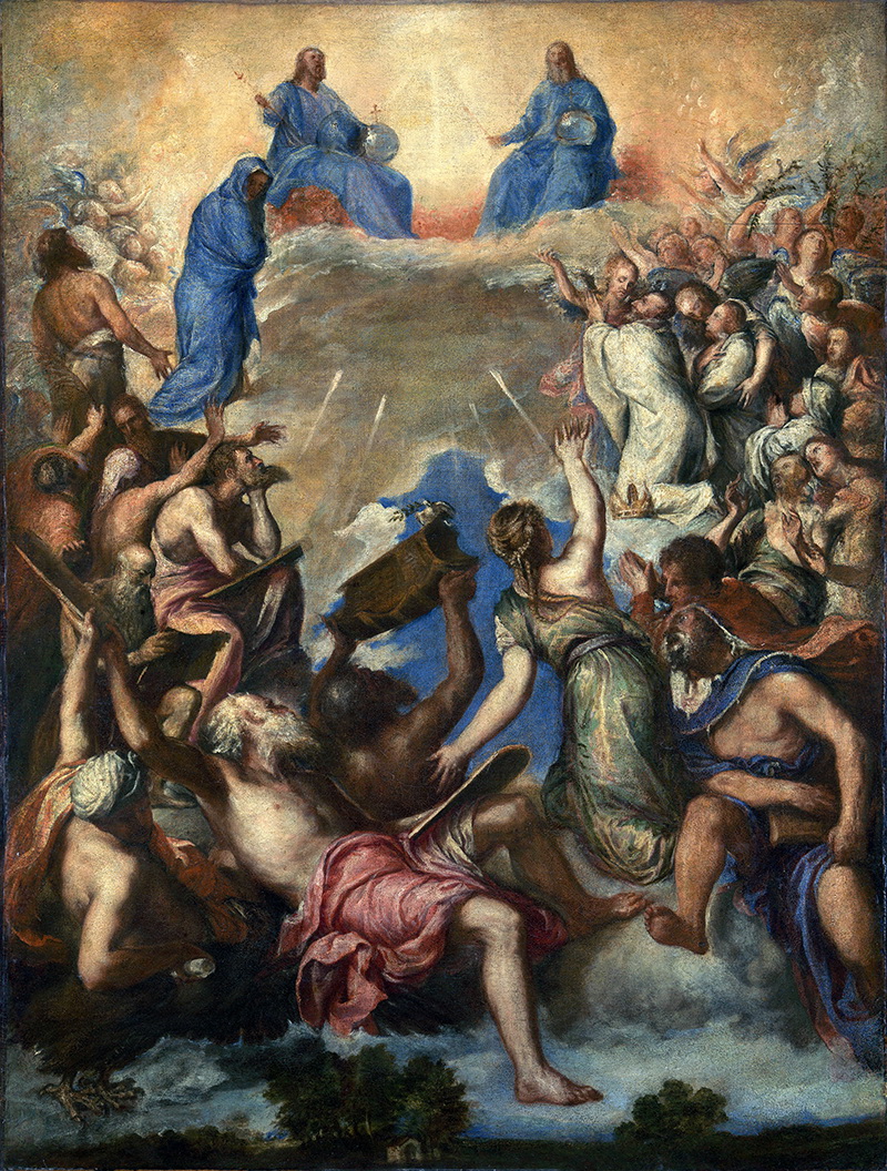 A013019《朝拜圣三位一体》意大利画家提香·韦切利奥高清作品 意大利-第1张