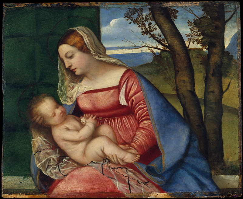 A013024《圣母与圣子》意大利画家提香·韦切利奥高清作品 意大利-第1张