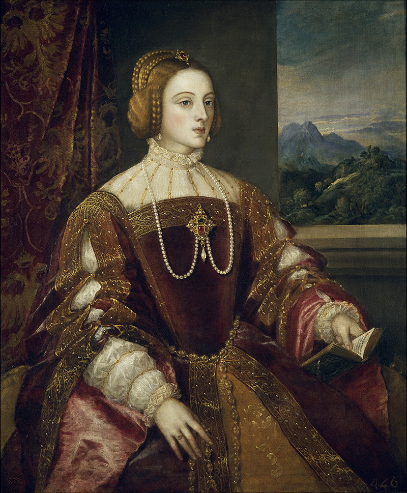 A013037《葡萄牙的伊丽莎白女皇》意大利画家提香·韦切利奥高清作品 意大利-第1张
