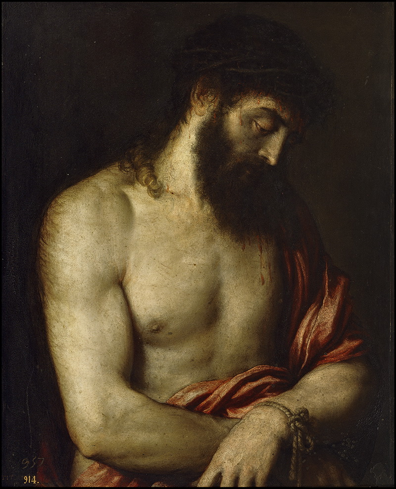 A013038《基督之痛》意大利画家提香·韦切利奥高清作品 意大利-第1张