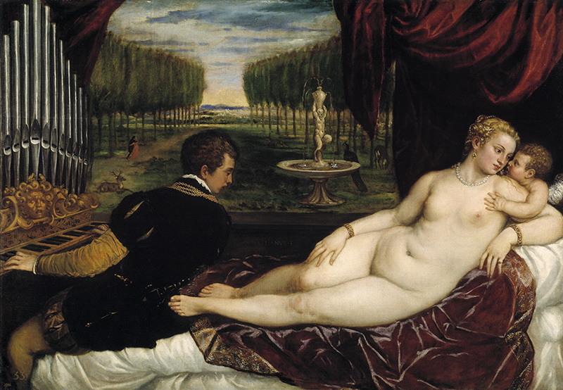 A013052《维纳斯与风琴手》意大利画家提香·韦切利奥高清作品 意大利-第1张
