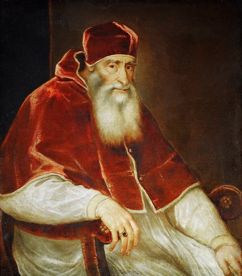 A013053《教宗保罗》意大利画家提香·韦切利奥高清作品 意大利-第1张