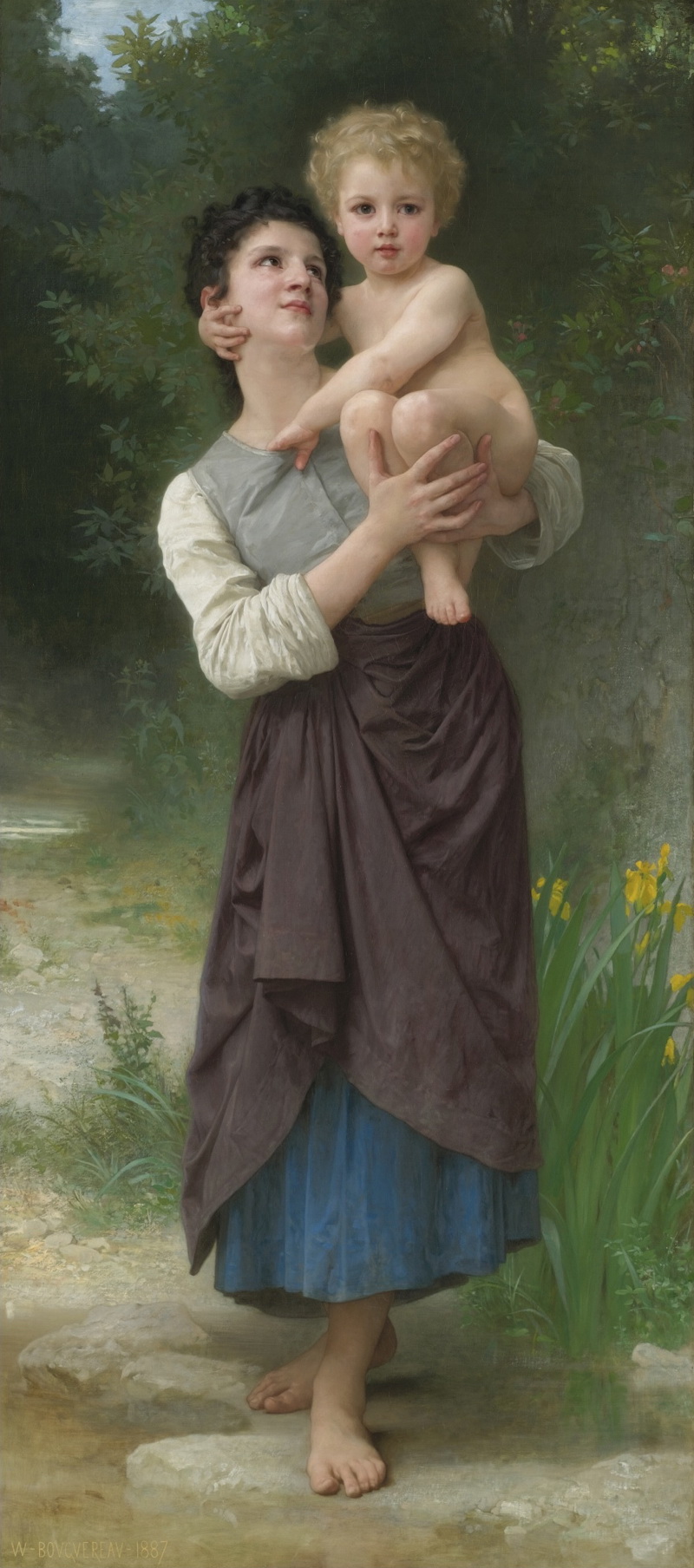 A014026《弗雷尔.埃特的兄弟和姐姐》法国画家威廉·布格罗高清作品 油画-第1张