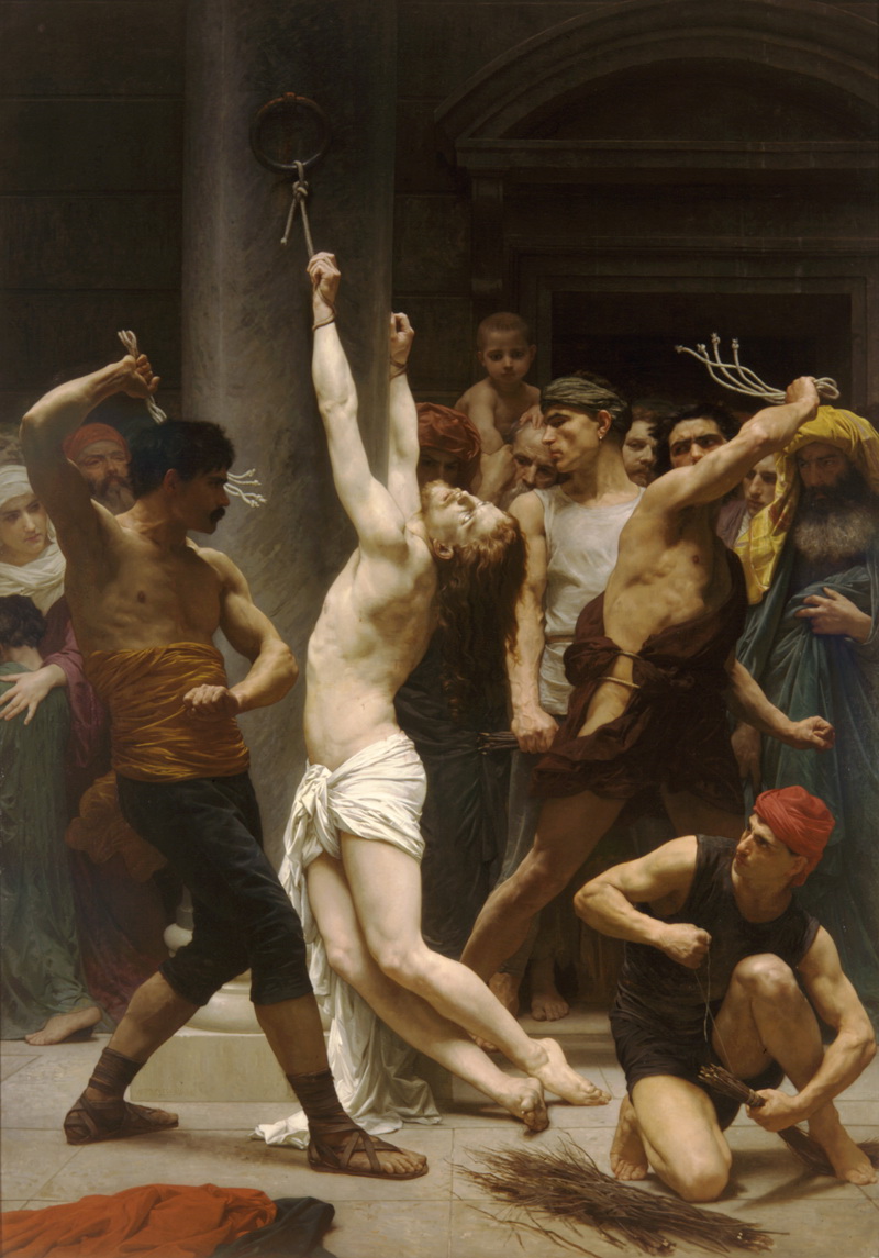 A014064《鞭挞我们的主耶稣基督》法国画家威廉·布格罗高清作品 油画-第1张