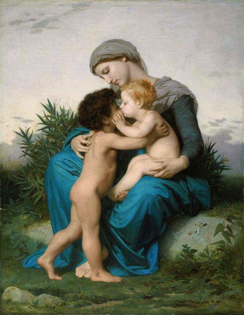 A014071《兄弟之爱》法国画家威廉·布格罗高清作品 油画-第1张