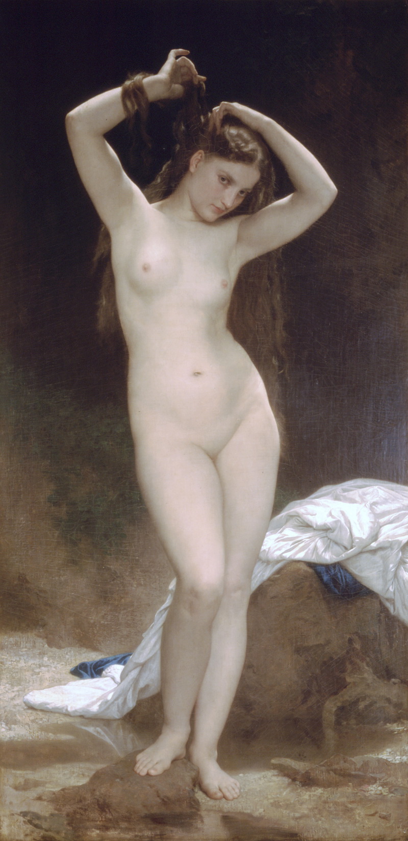 A014073《洗浴》法国画家威廉·布格罗高清作品 油画-第1张