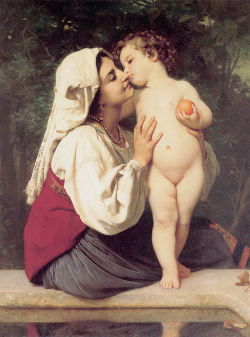 A014084《吻》法国画家威廉·布格罗高清作品 油画-第1张