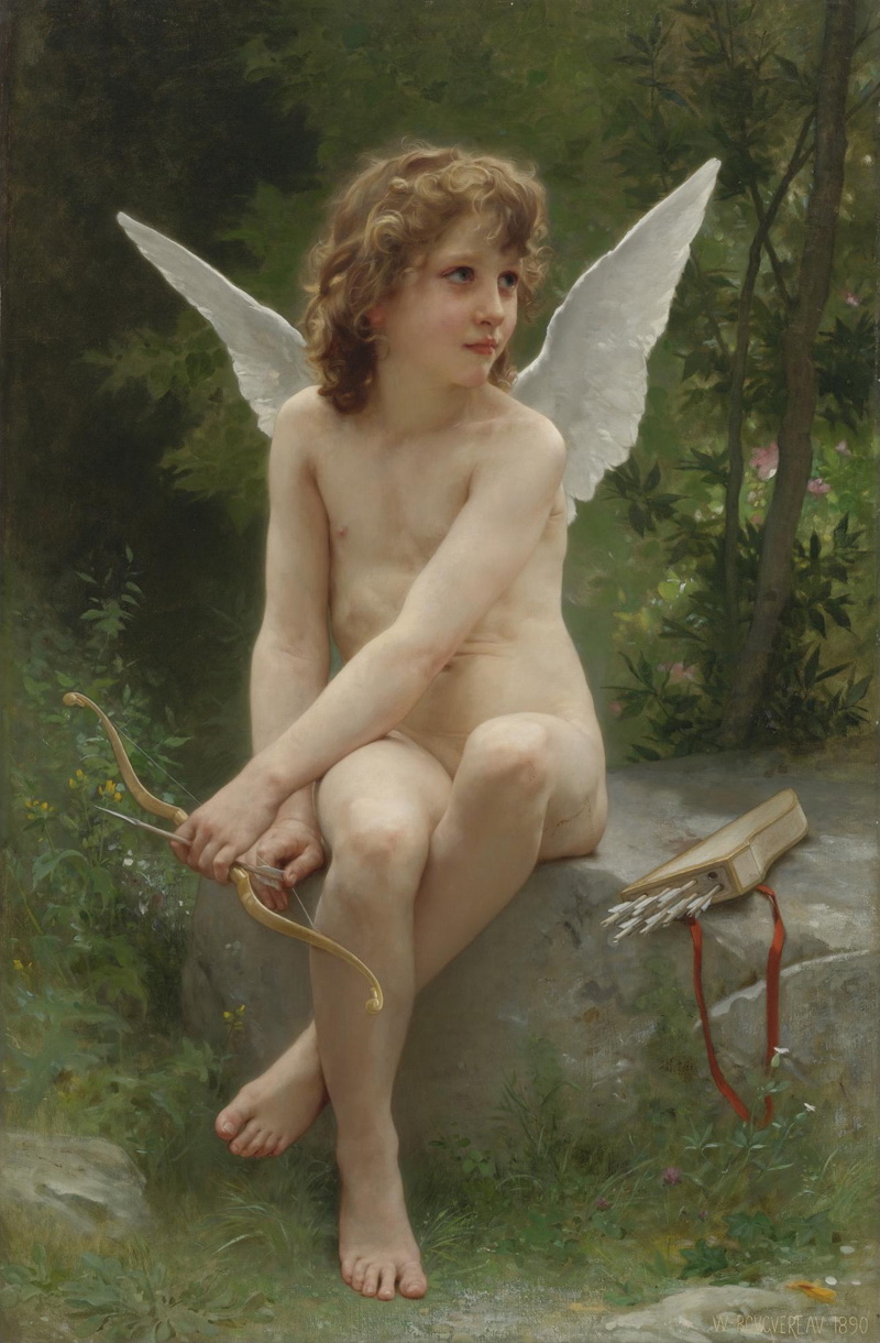 A014111《爱在寻找》法国画家威廉·布格罗高清作品 油画-第1张