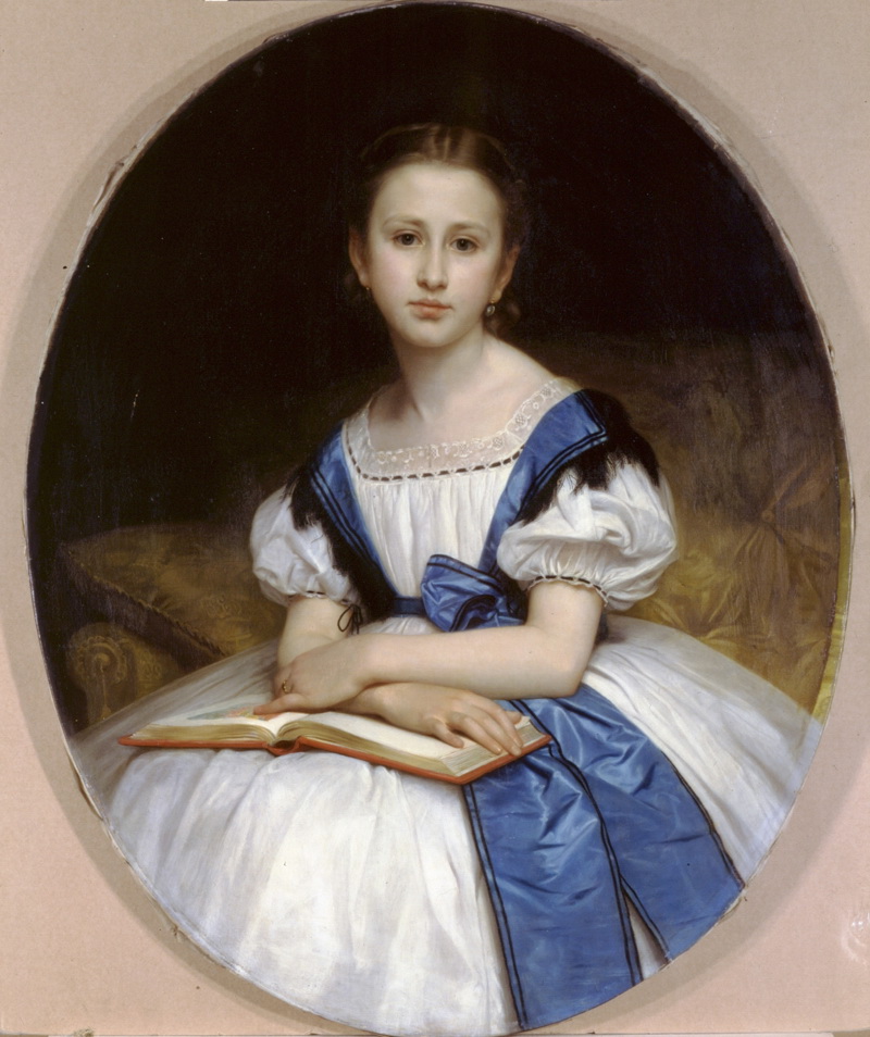 A014115《布里萨克小姐肖像》法国画家威廉·布格罗高清作品 油画-第1张
