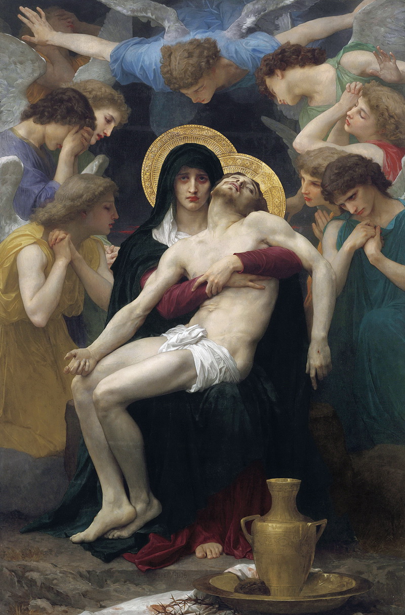 A014120《圣母哀子图》法国画家威廉·布格罗高清作品 油画-第1张