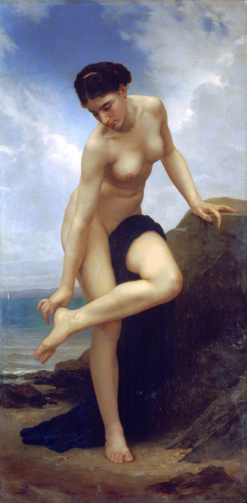 A01495《洗澡后》法国画家威廉·布格罗高清作品 油画-第1张