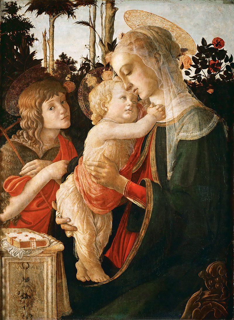 A016003《圣母子与小施洗者圣约翰》意大利画家桑德罗·波提切利高清作品 意大利-第1张