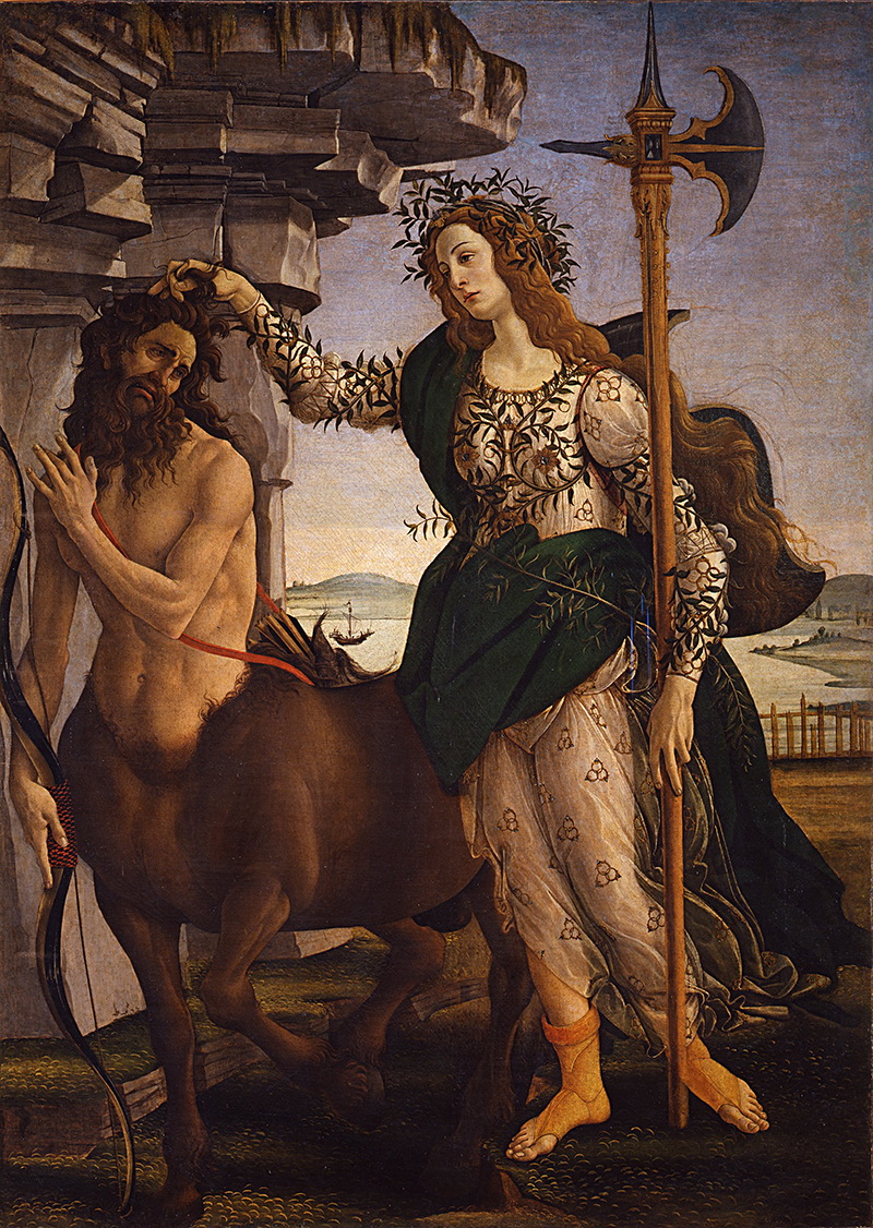A016019《雅典娜与半人马仙托》意大利画家桑德罗·波提切利高清作品 意大利-第1张