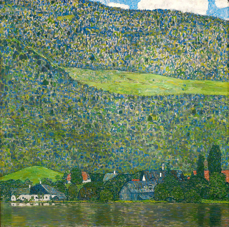 A017009《阿特湖畔的利茨尔贝格》奥地利画家古斯塔夫·克里姆特高清作品 奥地利-第1张