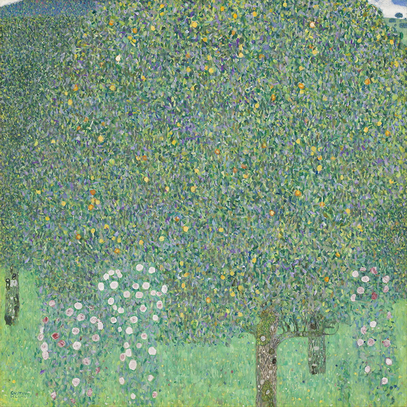 A017010《树下的玫瑰花丛》奥地利画家古斯塔夫·克里姆特高清作品 奥地利-第1张