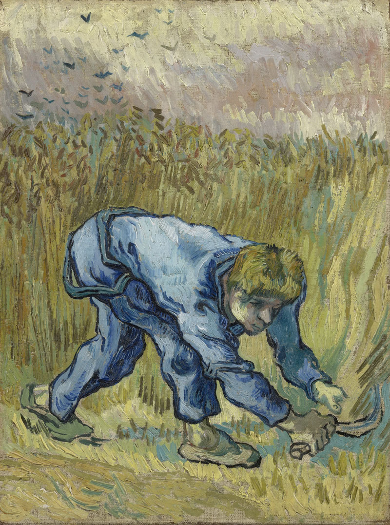 A001039《割草的少年》荷兰画家文森特·梵高高清作品 油画-第1张