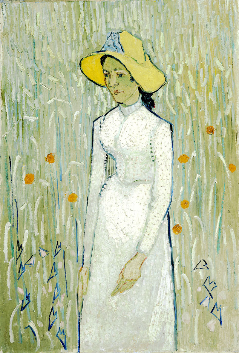 A001060《穿白衣的女孩》荷兰画家文森特·梵高高清作品 油画-第1张