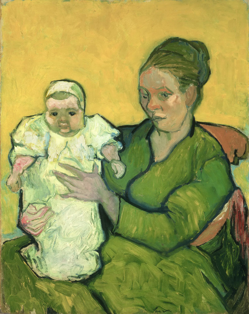 A001095《鲁林夫人和她的孩子 》荷兰画家文森特·梵高高清作品 油画-第1张