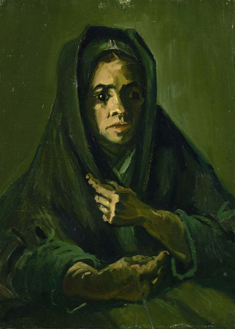 A001125《披着丧服的女人》荷兰画家文森特·梵高高清作品 油画-第1张