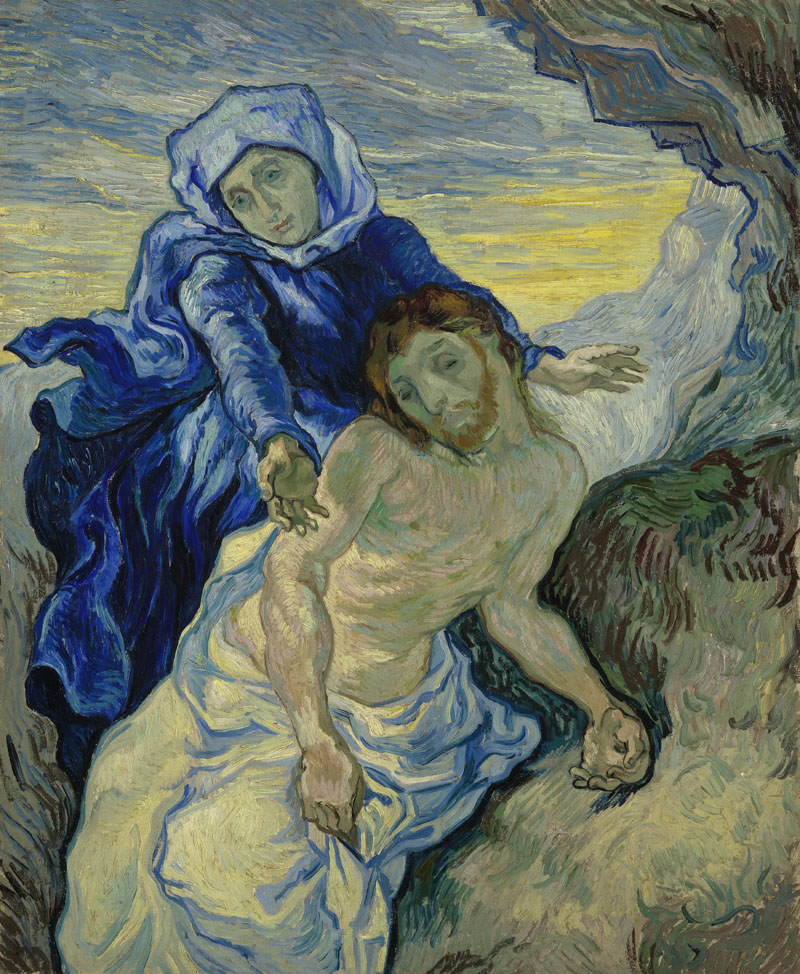 A001129《圣母怀抱受难的耶稣》荷兰画家文森特·梵高高清作品 油画-第1张