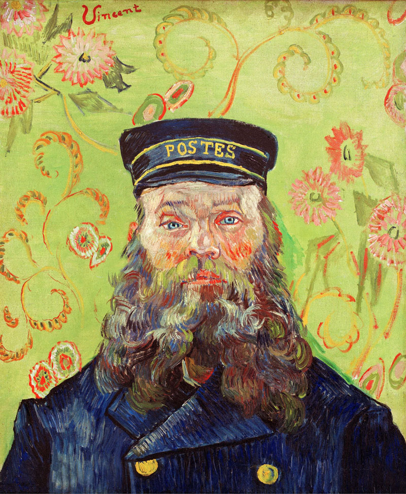 A001161《邮差约瑟夫·鲁林的肖像》荷兰画家文森特·梵高高清作品 油画-第1张