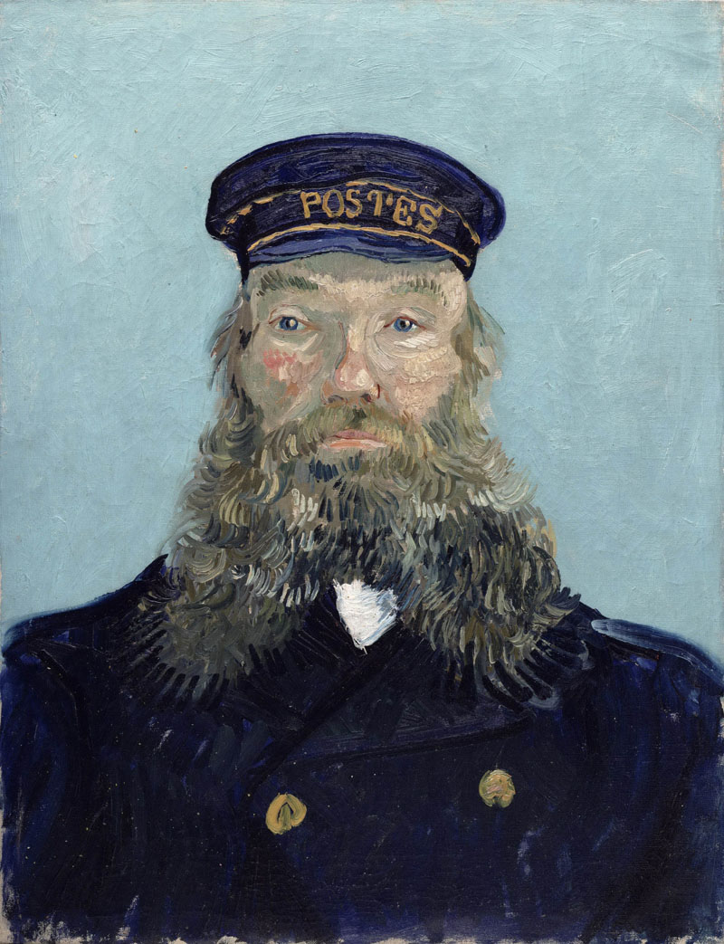 A001163《邮差约瑟夫·鲁林的肖像》荷兰画家文森特·梵高高清作品 油画-第1张